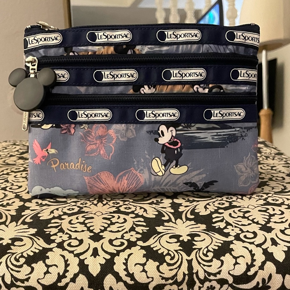 NWT Disney LeSportSac cosmetic bag 3 zippers